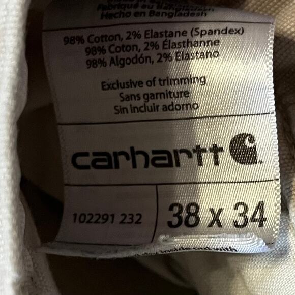 Carhartt Light Khaki Carpenter Workwear Pants 36Wx32L - Picture 3 of 7